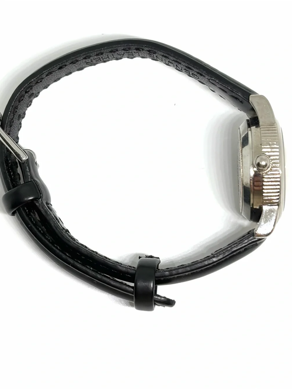 Vintage WORKING Mercury Silver Dime Ladies Quartz Wrist Watch Leather Strap